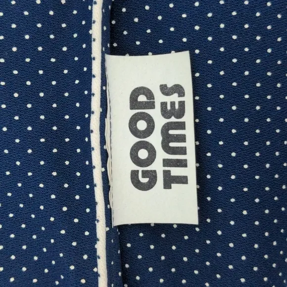 Vintage 1980's Good Times Blue and White Polka Dot Dress Women's 12