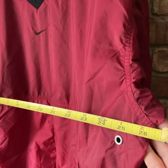 Vintage 90's Nike Windbreaker Jacket 1990s Women's XL Red Center Swoosh
