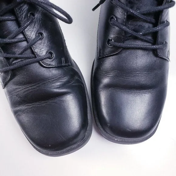 Vintage 90s y2k Bratz Square Toe Chunky Heel Black Ankle Boots Black Size 7.5