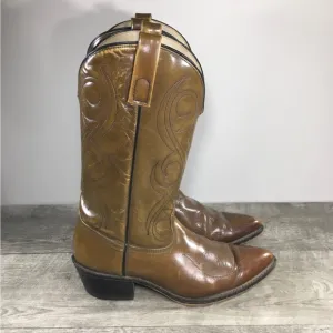 Vintage Acme Dingo? Swirl Inlay Cowboy Western Leather Motorcycle Men’s Boots 8