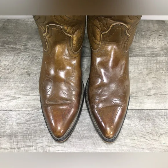 Vintage Acme Dingo? Swirl Inlay Cowboy Western Leather Motorcycle Men’s Boots 8