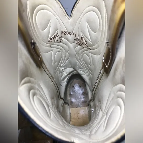 Vintage Acme Dingo? Swirl Inlay Cowboy Western Leather Motorcycle Men’s Boots 8