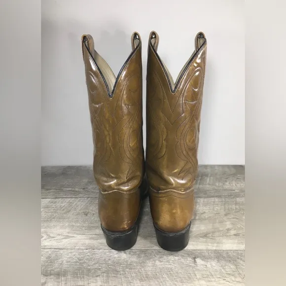 Vintage Acme Dingo? Swirl Inlay Cowboy Western Leather Motorcycle Men’s Boots 8