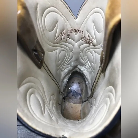 Vintage Acme Dingo? Swirl Inlay Cowboy Western Leather Motorcycle Men’s Boots 8