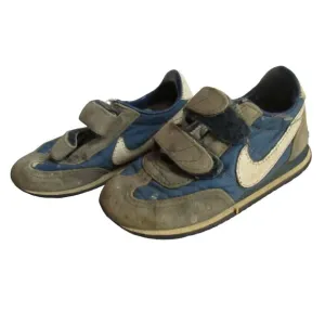 Vintage Boys Nike Toddler Shoes Sneakers Waffle Velcro 1983 Sz 9 831101KC6 Blue