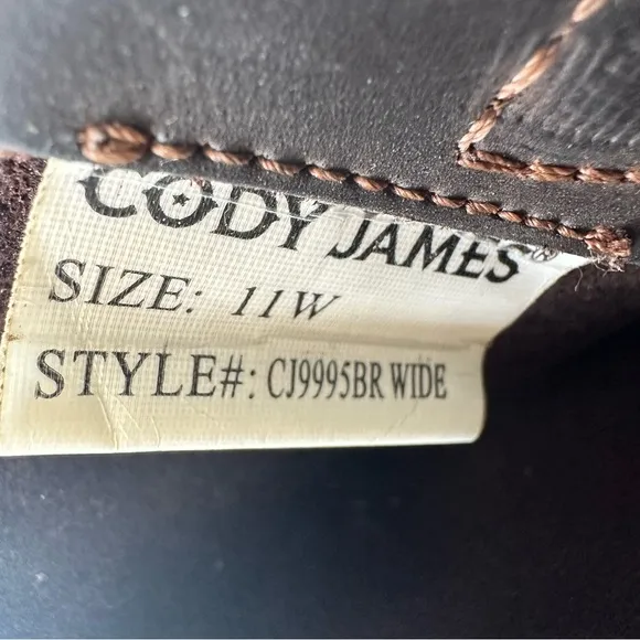 Vintage Brown Leather Harness Boots 11W Motorcycle Riding Square Toe Cody James