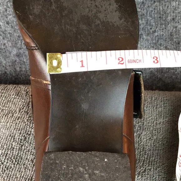 Vintage Brown Leather Mary Jane Shoes with Buckle USA Made