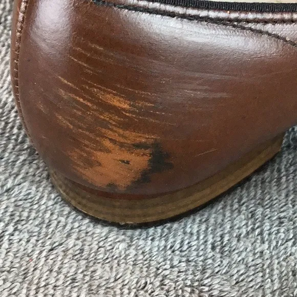 Vintage Brown Leather Mary Jane Shoes with Buckle USA Made