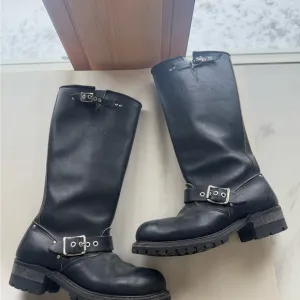 Vintage Carolina Black Leather Engineer Motorcycle Boots