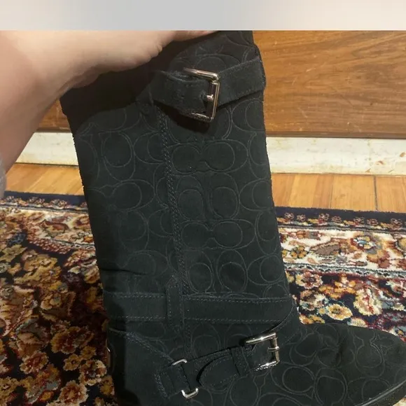 Vintage Coach Black suede Thelma boots