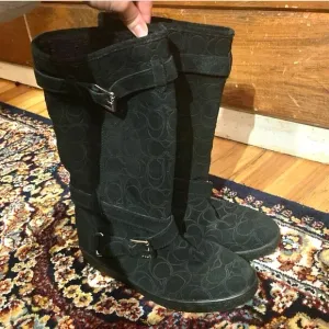 Vintage Coach Black suede Thelma boots