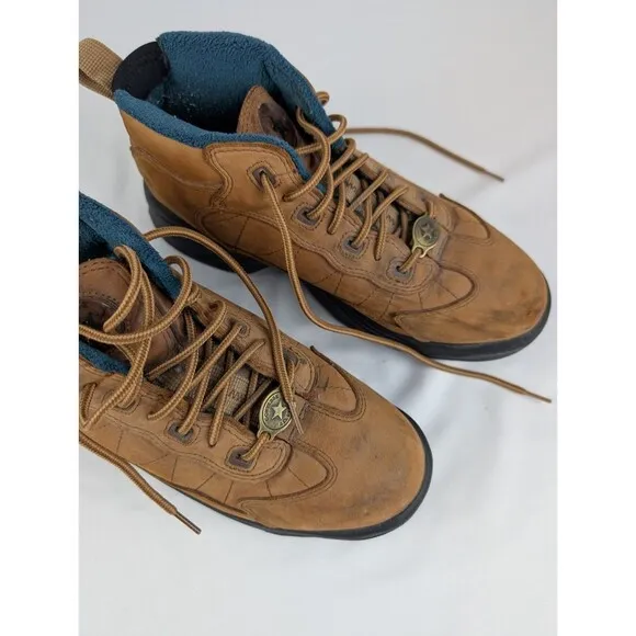 Vintage Converse All Star Boots Mens 7 Women's 9 Brown Leather Lace Up