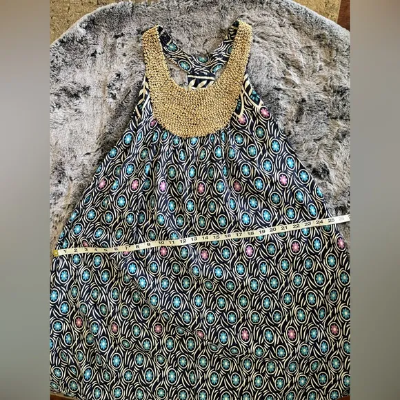 Vintage Cotton Peacock Blue &amp; Purple 70s Maxi Dress Handmade EUC Boho Kafatan