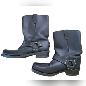 Vintage Durango Engineer Harness Boots Men's 12 D USA Black Leather Motorcycle