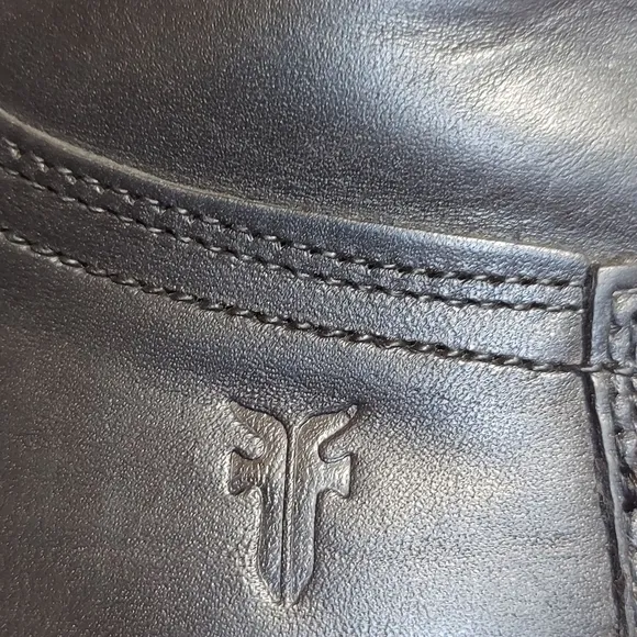 Vintage Frye Campus Boots Black Leather  Short Boots Moto Motorcycle Men's