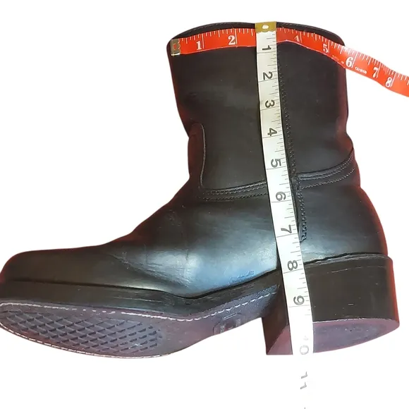 Vintage Frye Campus Boots Black Leather  Short Boots Moto Motorcycle Men's
