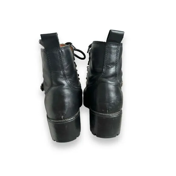 Vintage Harley Davidson chunky Y2K leather biker moto boots sz 7 grunge punk stu