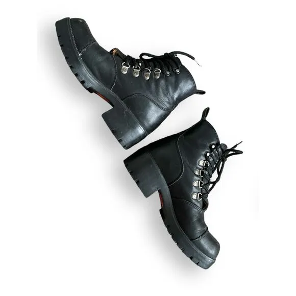 Vintage Harley Davidson chunky Y2K leather biker moto boots sz 7 grunge punk stu