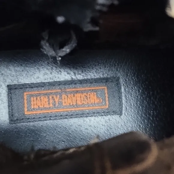 Vintage Harley Davidson Unisex Brown Leather Motorcycle Boots
