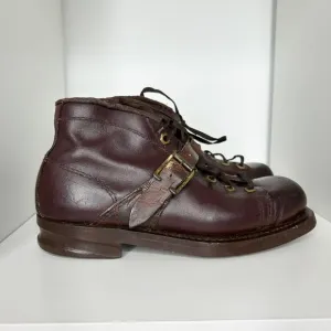 Vintage Leather Ski Boots Womens Size 6 Antique Collectible Winter Outdoor Aspen