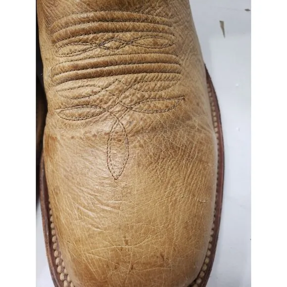 Vintage Lucchese Men’s Style M1807 Ostrich Smooth Quill Cowboy Boots Size 12D