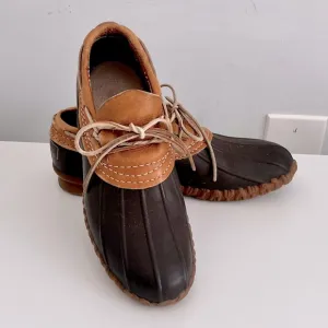 Vintage Maine Hunting Shoe Brown Rubber &amp; Leather Trim Waterproof Shoes, Size 9