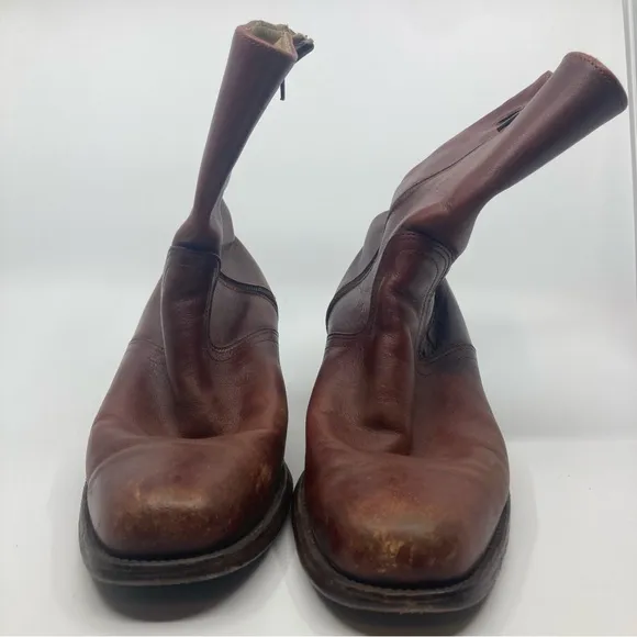 Vintage Mens Frye Burgundy Brown Leather combat Boots Size US 9.5 D