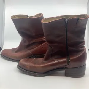 Vintage Mens Frye Burgundy Brown Leather combat Boots Size US 9.5 D