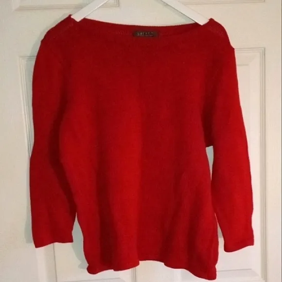 ☀*Vintage Ralph Lauren Bateau/ Boat Neck 100% Cotton Ribbed Sweater - Size: XL
