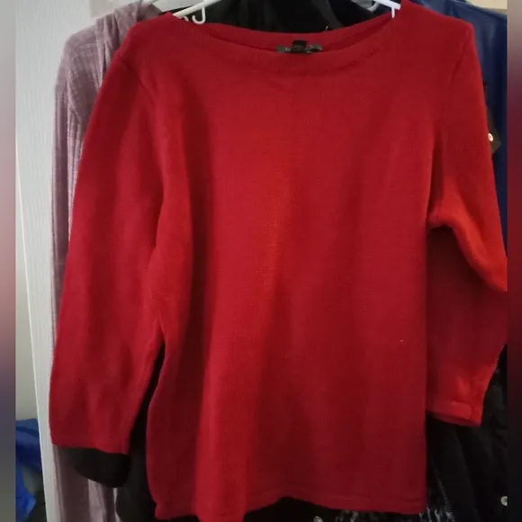 ☀*Vintage Ralph Lauren Bateau/ Boat Neck 100% Cotton Ribbed Sweater - Size: XL