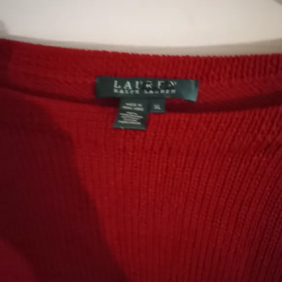 ☀*Vintage Ralph Lauren Bateau/ Boat Neck 100% Cotton Ribbed Sweater - Size: XL