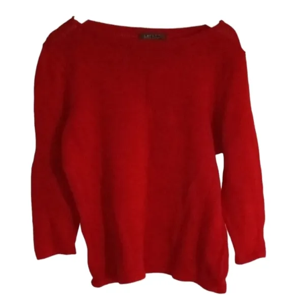 ☀*Vintage Ralph Lauren Bateau/ Boat Neck 100% Cotton Ribbed Sweater - Size: XL