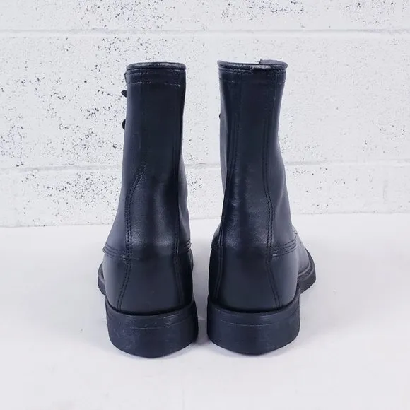 Vintage Wolverine Womens Black Leather Steel Toe Lace Up Combat Boot Size 6