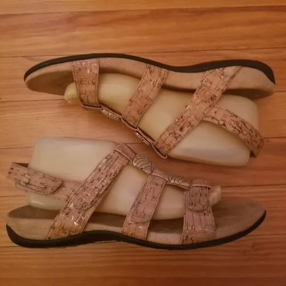 Vionic 10 Tan AMBER Comfort Shoes Leather Sandals Adjustable