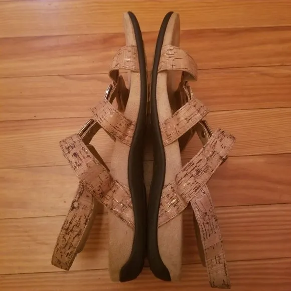 Vionic 10 Tan AMBER Comfort Shoes Leather Sandals Adjustable