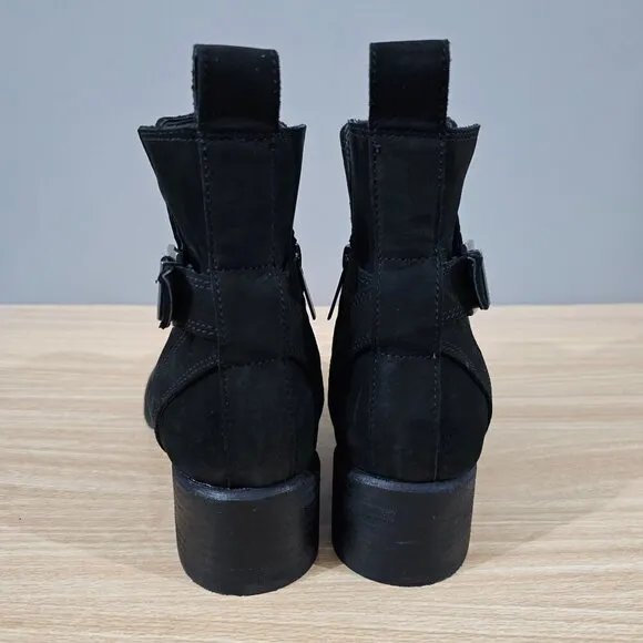 Vionic Boot Sienna Zipper Waterproof Womens Shoe Black Nubuck Leather Size 7