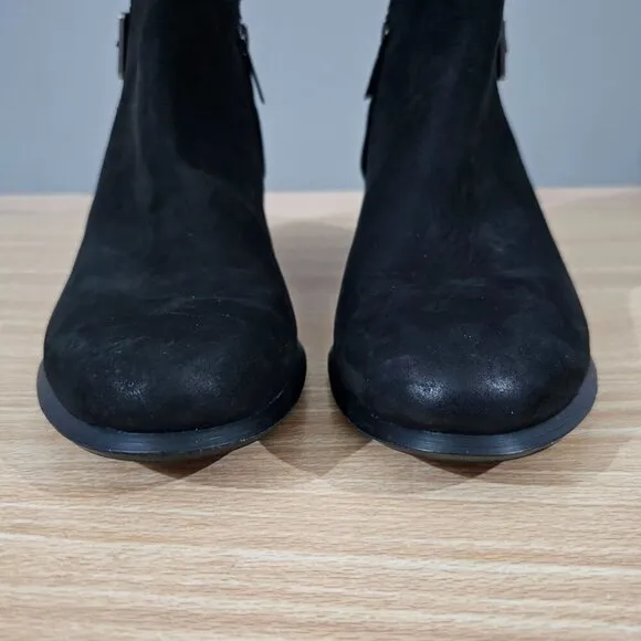 Vionic Boot Sienna Zipper Waterproof Womens Shoe Black Nubuck Leather Size 7