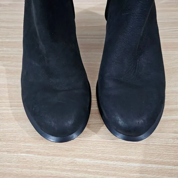 Vionic Boot Sienna Zipper Waterproof Womens Shoe Black Nubuck Leather Size 7