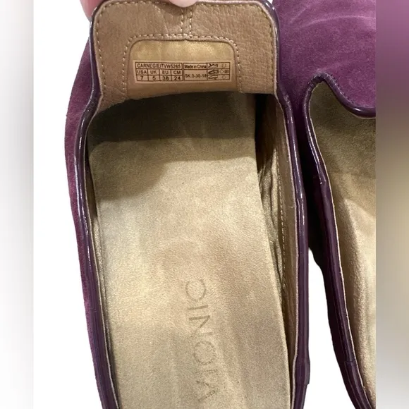 Vionic Carnegie Suede Slip On Mules Purple women’s shoes size 7