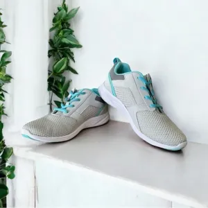 Vionic Lyla Grey Turquoise accents Sneakers Shoes Size 8.5