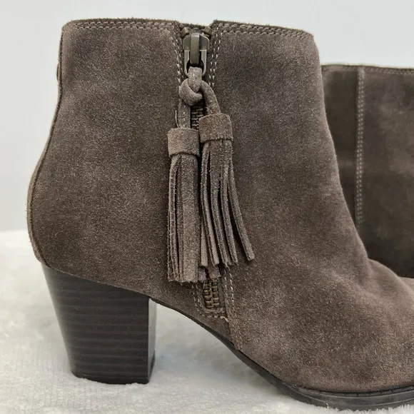 Vionic Madeline Suede Leather Ankle Boot Tassel Zip Weather Resistant Women’s 7