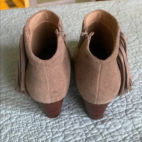 Vionic Suede Ankle Boots with Tassel Detail and Orthaheel Technology