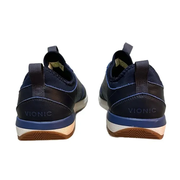 Vionic Trent Sneaker Shoes Men's Navy Blue Leather Athletic Size 9