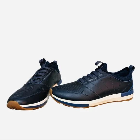Vionic Trent Sneaker Shoes Men's Navy Blue Leather Athletic Size 9