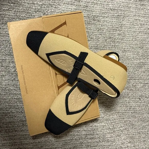 VIVAIA Margot Mary Jane Flats Knit Square Toe Comfortable Ballet Shoes Size 8