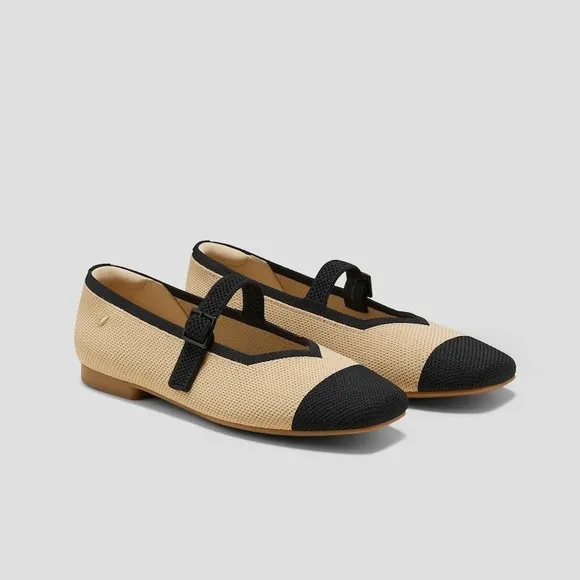 VIVAIA Margot Mary Jane Flats Knit Square Toe Comfortable Ballet Shoes Size 8