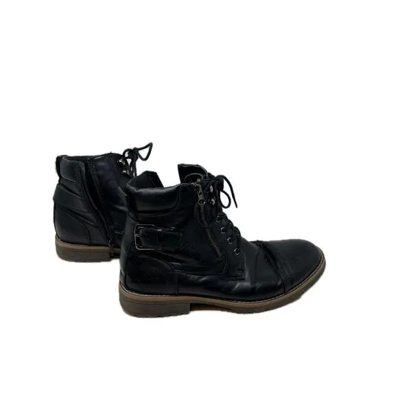 Vostey Motorcycle Boots Black Leather Mens 11