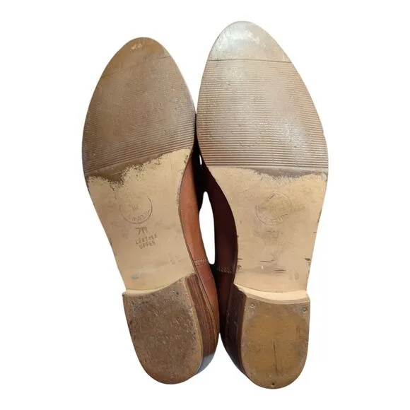 Vtg 1970s Kinney Shoes Cognac Brown Leather Tassel Detail Knee High Boots 7