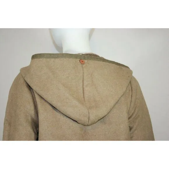 Vtg 60s 70s Betty Barclay Camel Wool Toggle Coat S