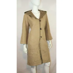 Vtg 60s 70s Betty Barclay Camel Wool Toggle Coat S